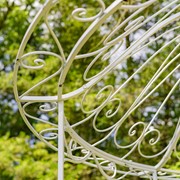 Zaer Ltd. International 10ft. Tall Round Iron Gazebo with Side Walls in Antique White "Tatiana" ZR161596-AW View 5