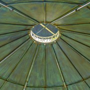 Zaer Ltd. International 11.25ft. Tall Round Iron Gazebo w/4 Sidewalls & Baskets in Antq. White "Seville" ZR230419-AW View 5