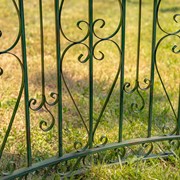 Zaer Ltd. International 11.25ft. Tall Round Iron Gazebo w/Sidewalls & Baskets in Green "Seville" ZR230419-GR View 5