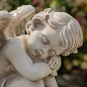 Zaer Ltd. International Set of Two 21" Tall Cherubs Sitting on Globe Pedestals "Yael & Cael" ZR200707-SET View 5