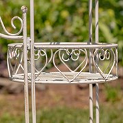 Zaer Ltd International 32.5"Tall Three-Basket Iron Trifold Plant Stand in Antique White "Medellín 1972" ZR238105-AW View 5
