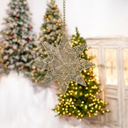 Zaer Ltd International Set of 5 Hanging 3D 8-Point Decorative Metal Stars in Asst Sizes "Asterismos" ZR233024-SET View 5