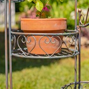 Zaer Ltd International 32.5" Three Basket Iron Trifold Plant Stand in Antique Bronze "Medellín 1972" ZR238105-BZ View 5