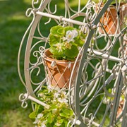 Zaer Ltd International 38" Tall Ferris Wheel Plant Stand with Six Baskets in Antq White "Medellín 1972" ZR163750-AW View 5