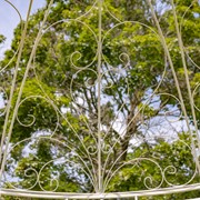 Zaer Ltd International 12.5ft. Tall Ornate Round Iron Garden Gazebo in Antique White "Medellín 1972" ZR210177-AW View 5