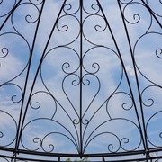 Zaer Ltd International 12.5ft Tall Ornate Round Iron Garden Gazebo in Antique Bronze "Medellín 1972" ZR210177-BZ View 5