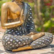 Zaer Ltd International 17.3" Tall Polyresin Preaching Buddha Statue with Diamond Mirror Accents ZR920301 View 5