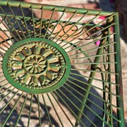 Zaer Ltd. International Set of 3 Square Metal Plant Stand Tables in Antique Green "Copenhagen 1843"" ZR220735-GR View 5