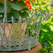 Zaer Ltd. International Set of 3 Decorative Metal Wire Garden Baskets in Verdi Green "Stephania" ZR220402-VG View 5