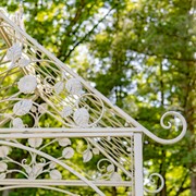 Zaer Ltd International 9.5ft T Iron Garden Arch with Embellished Trellis in Antique White "London 1820" ZR220403-AW View 5