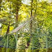 Zaer Ltd International 9.5ft. Iron Garden Arch with Embellished Trellis in Antique Green "London 1820" ZR220403-GR View 5