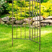 Zaer Ltd International 7.7ft Tall Three Wall Iron Trellis with Fleur-de-lis in Ant. Bronze "Paris 1968" ZR220413-BZ View 5