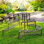 Zaer Ltd International Three Tier Metal Riser Plant Stand Display in Antique Bronze "Stephania" ZR220414-BZ View 5