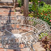 Zaer Ltd. International Set of 3  Round Iron Wire Basket Plant Stands in Antique White "London 1820" ZR220392-AW View 5