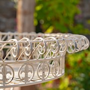 Zaer Ltd. International Set of 2 Round Plant Stands with Decorative Baskets in White "Copenhagen 1843" ZR220407-AW View 5