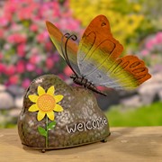 Zaer Ltd. International Set of 6 Metal Welcome Decorative Rock Accents with Assorted Animals ZR208800-SET View 5