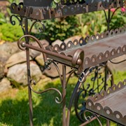Zaer Ltd. International 3.75ft. Parisian-Inspired 3-Tier Staggered Flower Cart in Copper-Brown "Avignon" ZR220884-CB View 5