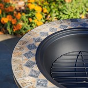 Zaer Ltd. International 25.6"D. Round Mosaic Tile Metal Fire Pit "Medora" ZR803681-C View 5