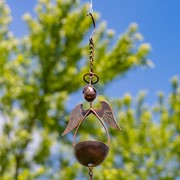 Zaer Ltd International 96" Long Antique Bronze Iron Rain Chain with Angels ZR235178 View 5