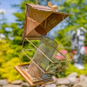 Zaer Ltd International 42" Long Hanging Pagoda Shaped Iron Birdfeeder with Toadstool & Bells ZR235184 View 5