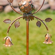Zaer Ltd International 63.25" Tall Metal "Welcome" Garden Stake with Cockatoo & Flower Bells ZR235188 View 5