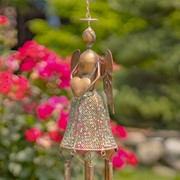 Zaer Ltd International Set of 3 Hanging Antique Copper Angel Wind Chimes ZR235189-31-SET View 5
