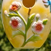 Zaer Ltd. International 19" Long Egg-Shaped Porcelain Birdhouse with Dragonflies "Merryweather" ZR240008 View 5