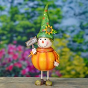 Zaer Ltd. International Pre-Order: S/3 Assorted Pumpkin Scarecrow Figurines "Tatters Stitches & Patches" ZR232358-SET View 5