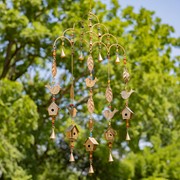 Zaer Ltd International Set of 6 Assorted Gold Metal Wind Chimes with Bird Accents "Acadia Wind Chimes" LS011447-SET View 5