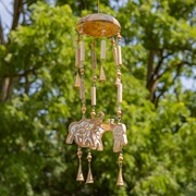 Zaer Ltd International Set of 6 Assorted Wood & Metal Hanging Wind Chimes with Dangling Accents LS016846-SET View 5
