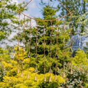 Zaer Ltd International Set of 6 Assorted Gold Metal Curtain Wind Chimes with Dangling Bell Accents LS017227-SET View 5