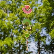 Zaer Ltd International Set of 6 Assorted Geometric Suncatcher Wind Chimes "Greenwich Wind Chimes" LS017586-SET View 5
