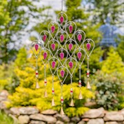 Zaer Ltd International Set of 6 Assorted Colorful Acrylic & Metal Wind Chimes with Dangling Bells LS019760-SET View 5