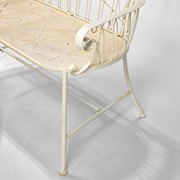 Zaer Ltd International 47.25" Long Embellished Metal Garden Bench in Antique White "Toulouse 1275" ZR194620-AW View 5