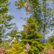 Zaer Ltd International 98.25" Long Antique Copper Iron Rain Chain with Jumping Fish ZR235229 View 5