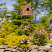 Zaer Ltd International Set of 6 Assorted Style Hanging Iron Teapot Birdhouse Wind Chimes "Darjeeling" ZR235255-SET View 5