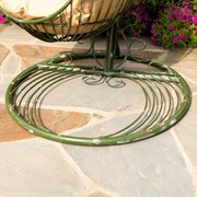 Zaer Ltd International 89" Tall One-Person Hanging Metal Egg Chair & Stand in Antique Green "Elizabeth" ZR923470-GR View 5