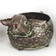 Zaer Ltd International Pre-Order: Set of 6 Assorted Animal Galvanized Flower Pots ZR162050-SET View 5