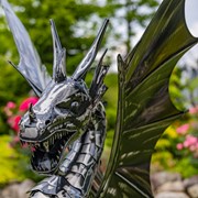 Zaer Ltd. International 44" Tall Ferocious Metal Dragon Statue Standing Upright "Tarragon" ZR240405 View 5