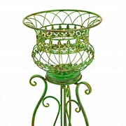 Zaer Ltd. International Set of 2 Standing Iron Basket Plant Stands in Antique Green "London 1820" ZR191035-GR View 5