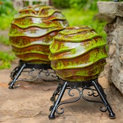 Zaer Ltd International Pre-Order: Set of 3 Assorted Ceramic Globe Tabletop Accents "Prague" ZR083903-SET View 5