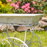 Zaer Ltd. International 32" Tall Metal Garden-Flower Cart with Handle & Wheels in White "London 1820" ZR230443-AW View 5