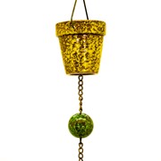 Zaer Ltd International Set of 6 Assorted 76.75"L Hand Painted Porcelain Bucket Rain Chains ZR240024-SET View 5