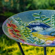 Zaer Ltd International 18" Glass Bowl Oriole Birdbath with Metal Stand "Baltimore" ZR180904 View 5