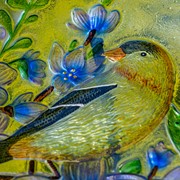 Zaer Ltd International 18" Glass Bowl Goldfinch Birdbath with Metal Stand "New Jersey" ZR180908 View 5