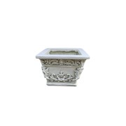 Zaer Ltd International Pre-Order: Set of 3 Assorted Magnesium Square Flower Pots in Antique Grey ZR301150-GY View 5