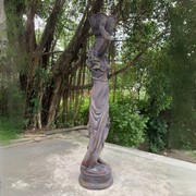 Zaer Ltd International Pre-Order: 71"T Lady Statue Carrying Flower Pot in Blue-Bronze (Right) "Keira" ZR267271-BB View 5