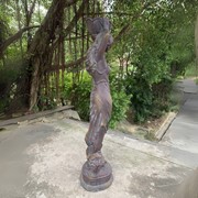 Zaer Ltd International Pre-Order: 71"T Lady Statue Carrying Flower Pot in Blue-Bronze (Left) "Dariia" ZR267371-BB View 5