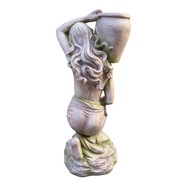 Zaer Ltd International Pre-Order: 41" Tall Lady Kneeling with Urn on Shoulder in Moss-Grey "Rachael" ZR267141-MG View 5