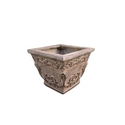 Zaer Ltd International Pre-Order: Set of 3 Assorted Magnesium Square Flower Pots in Antique Rust ZR301150-RS View 5